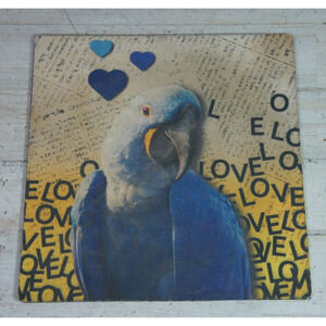 3D Rose Blue Macaw Parrot Cute Love Happy Matte Finish 8 x 8" Mousepad